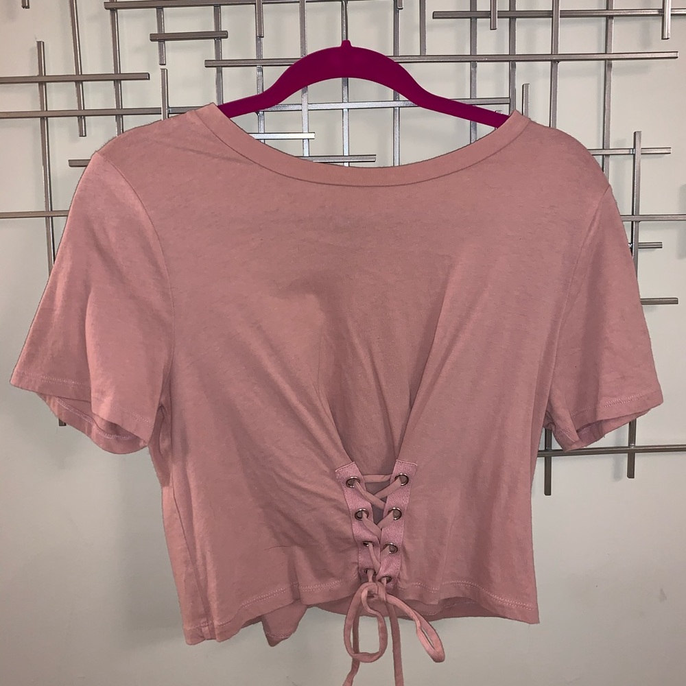 Nude pink crop top